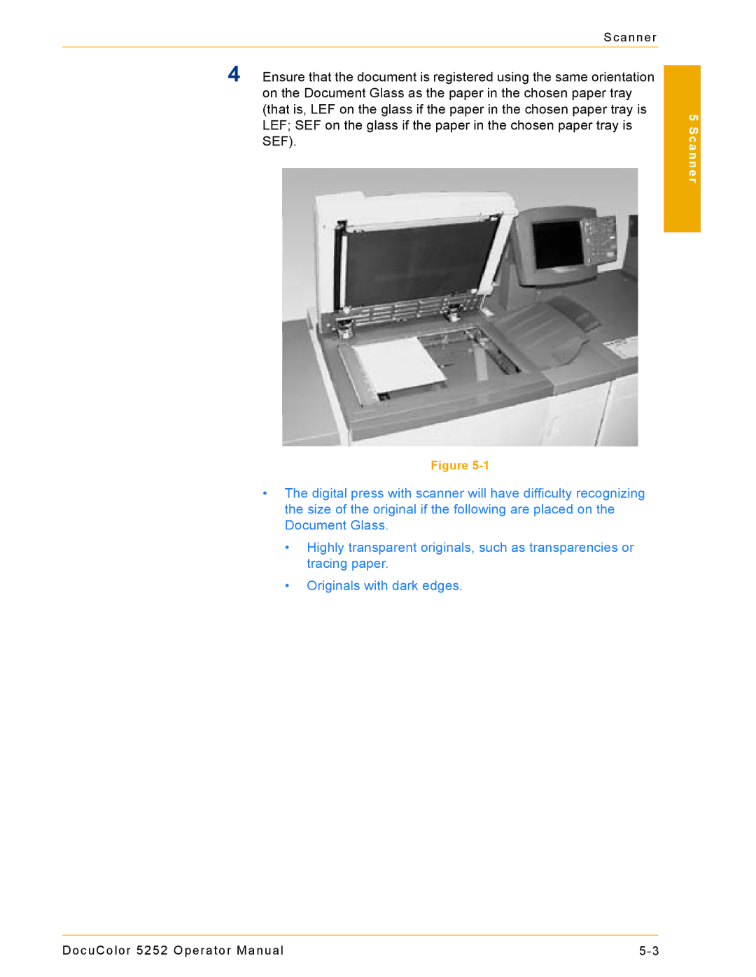 Xerox 5252 manual Scanner 