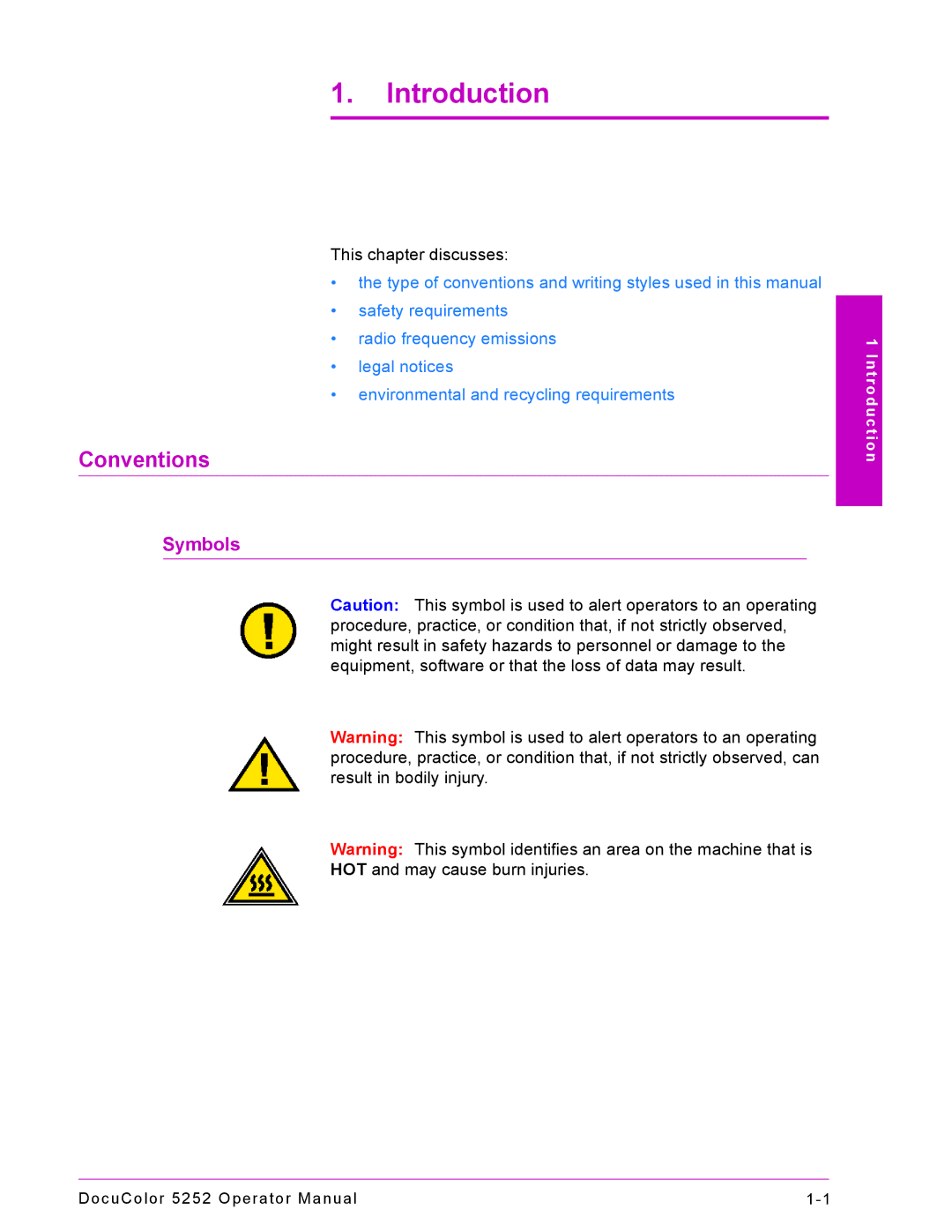 Xerox 5252 manual Introduction 