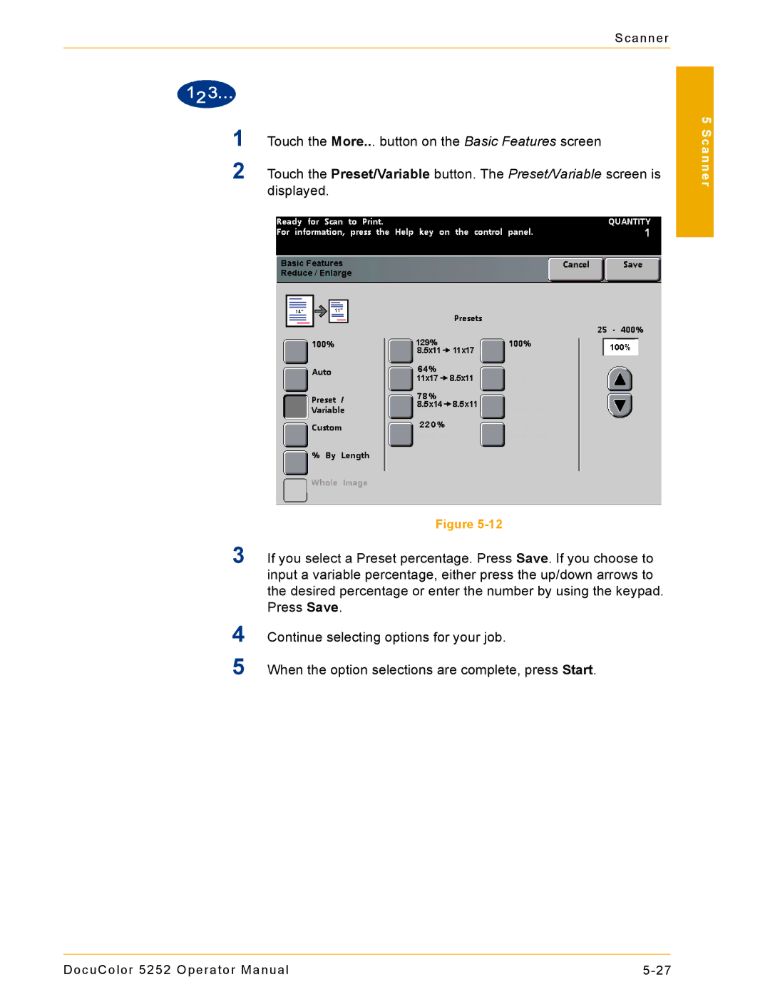 Xerox 5252 manual Scanner 