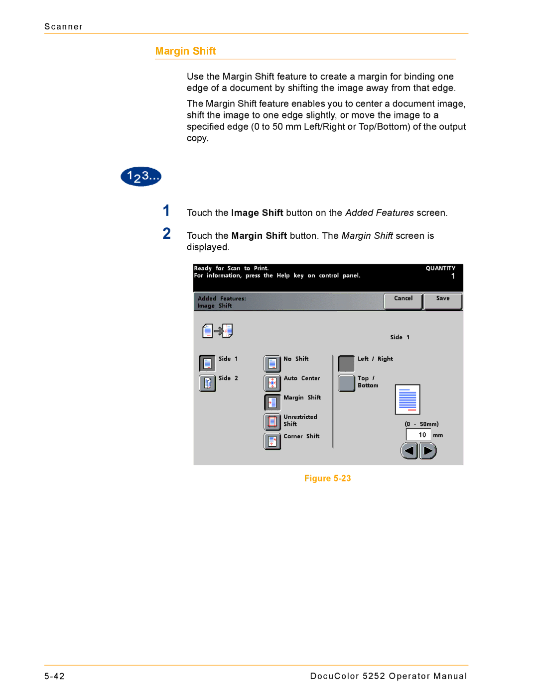 Xerox 5252 manual Margin Shift 