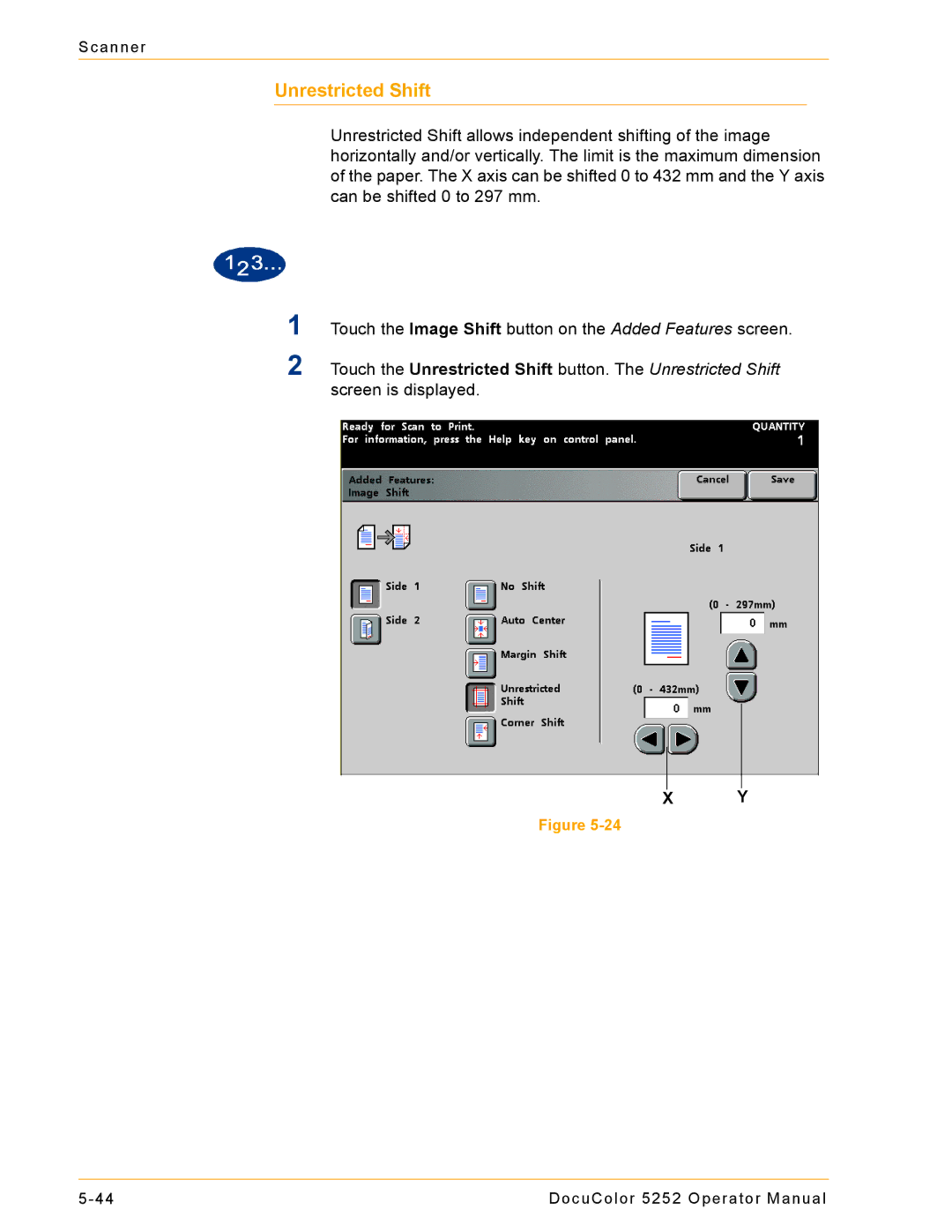 Xerox 5252 manual Unrestricted Shift 