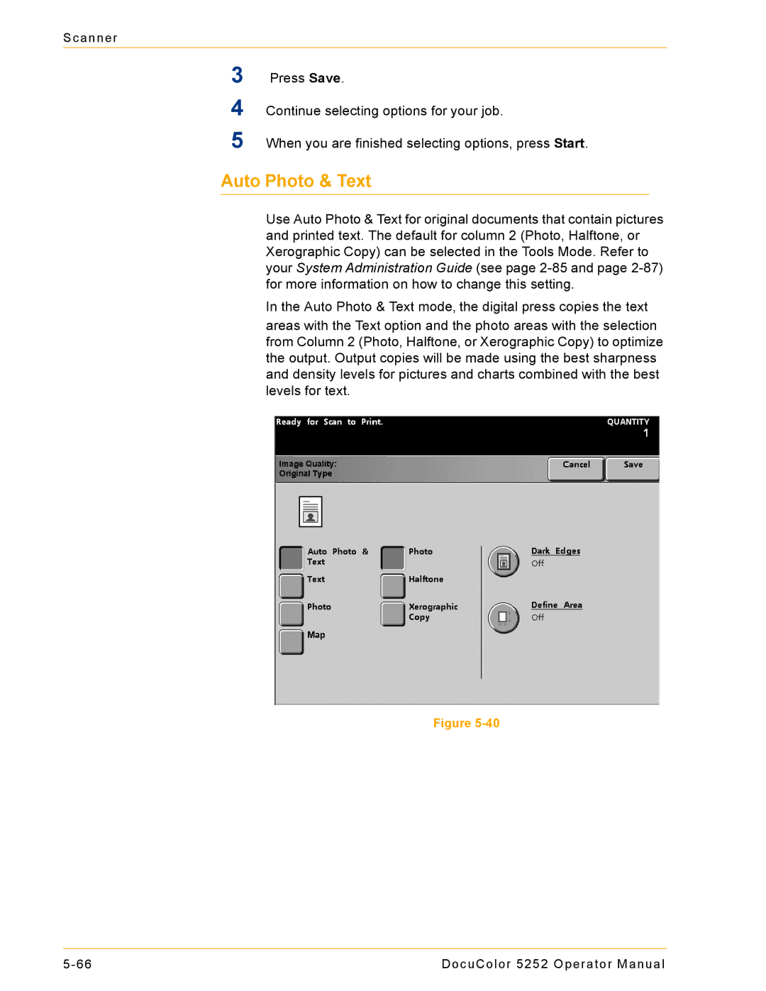 Xerox 5252 manual Auto Photo & Text 