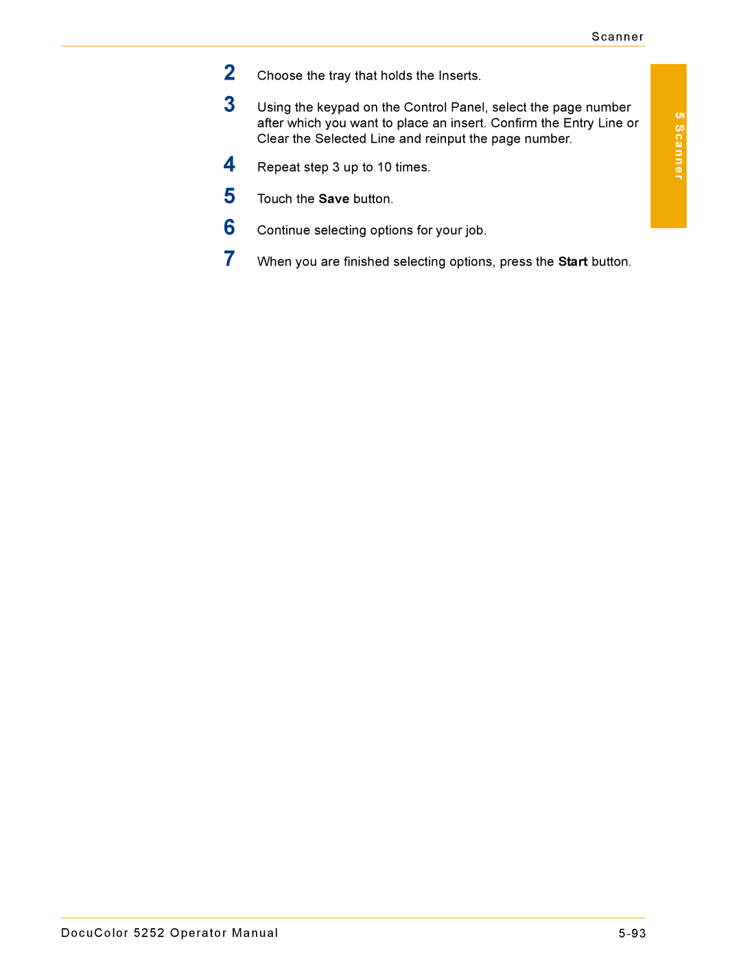 Xerox 5252 manual Scanner 