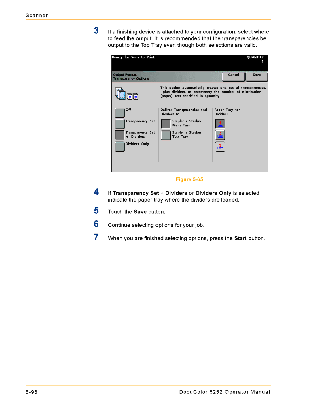 Xerox 5252 manual Scanner 