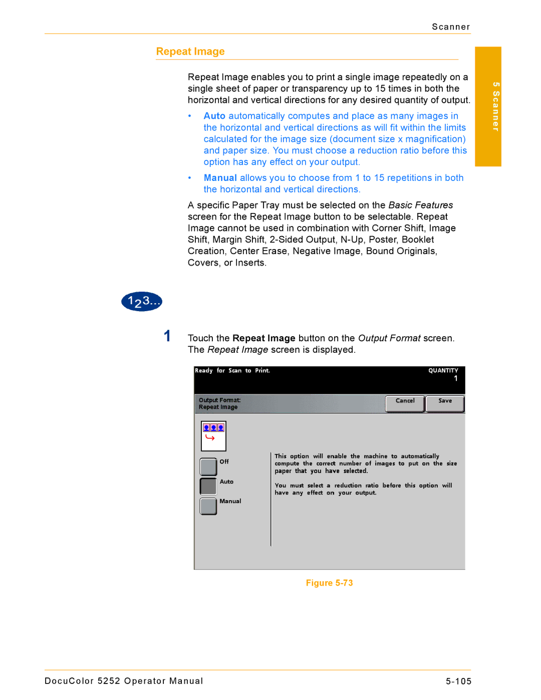 Xerox 5252 manual Repeat Image 