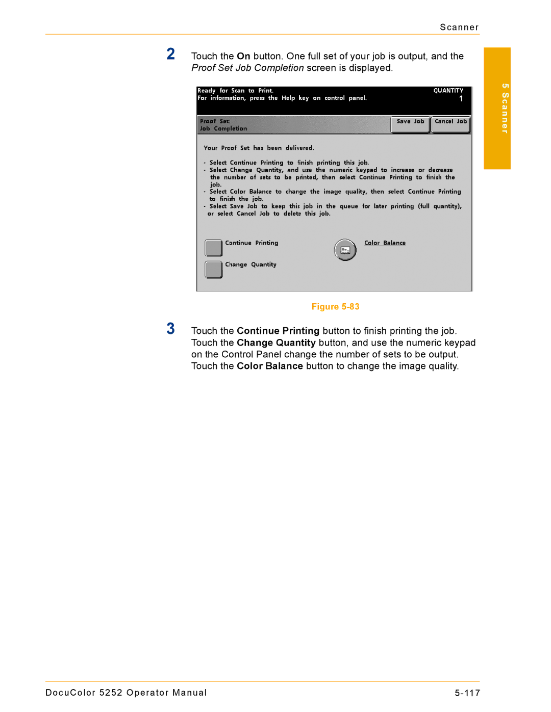 Xerox manual DocuColor 5252 Operator Manual 117 