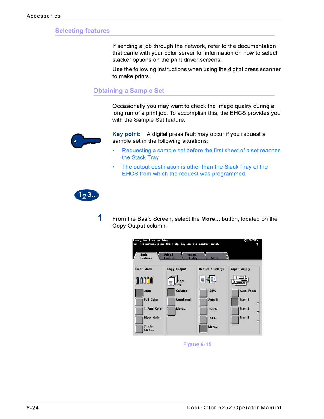 Xerox 5252 manual Selecting features, Obtaining a Sample Set 