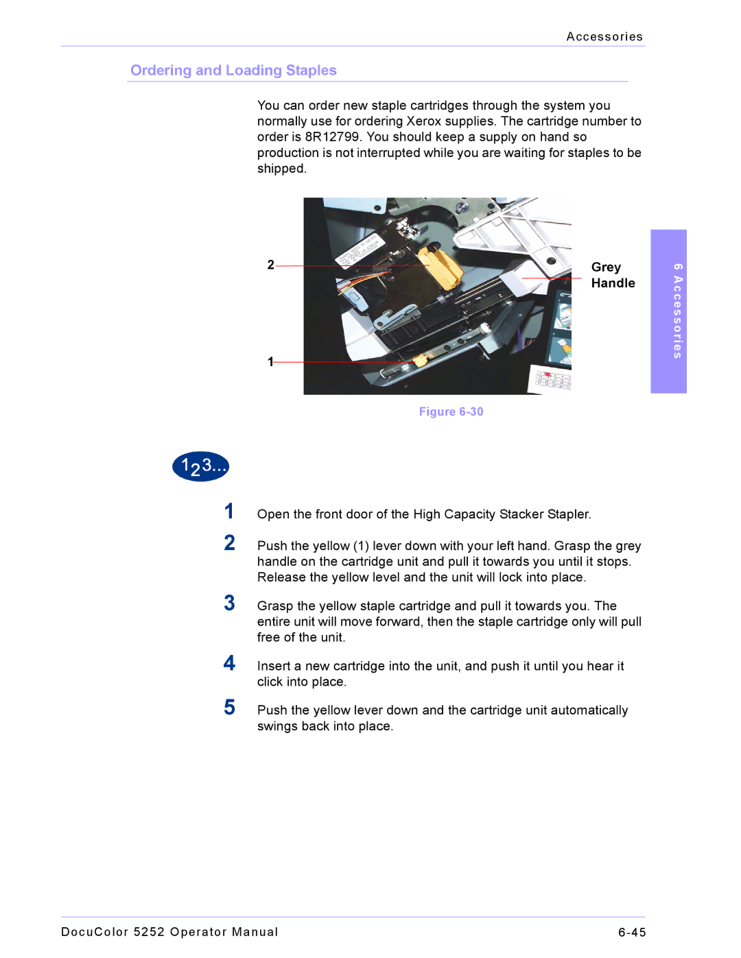 Xerox 5252 manual Ordering and Loading Staples, Grey 