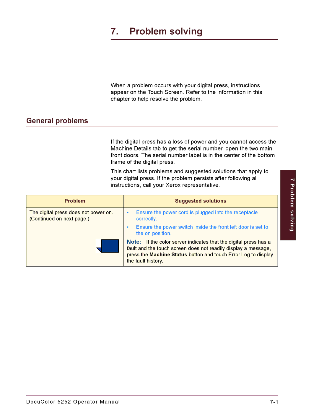 Xerox 5252 manual Problem solving 