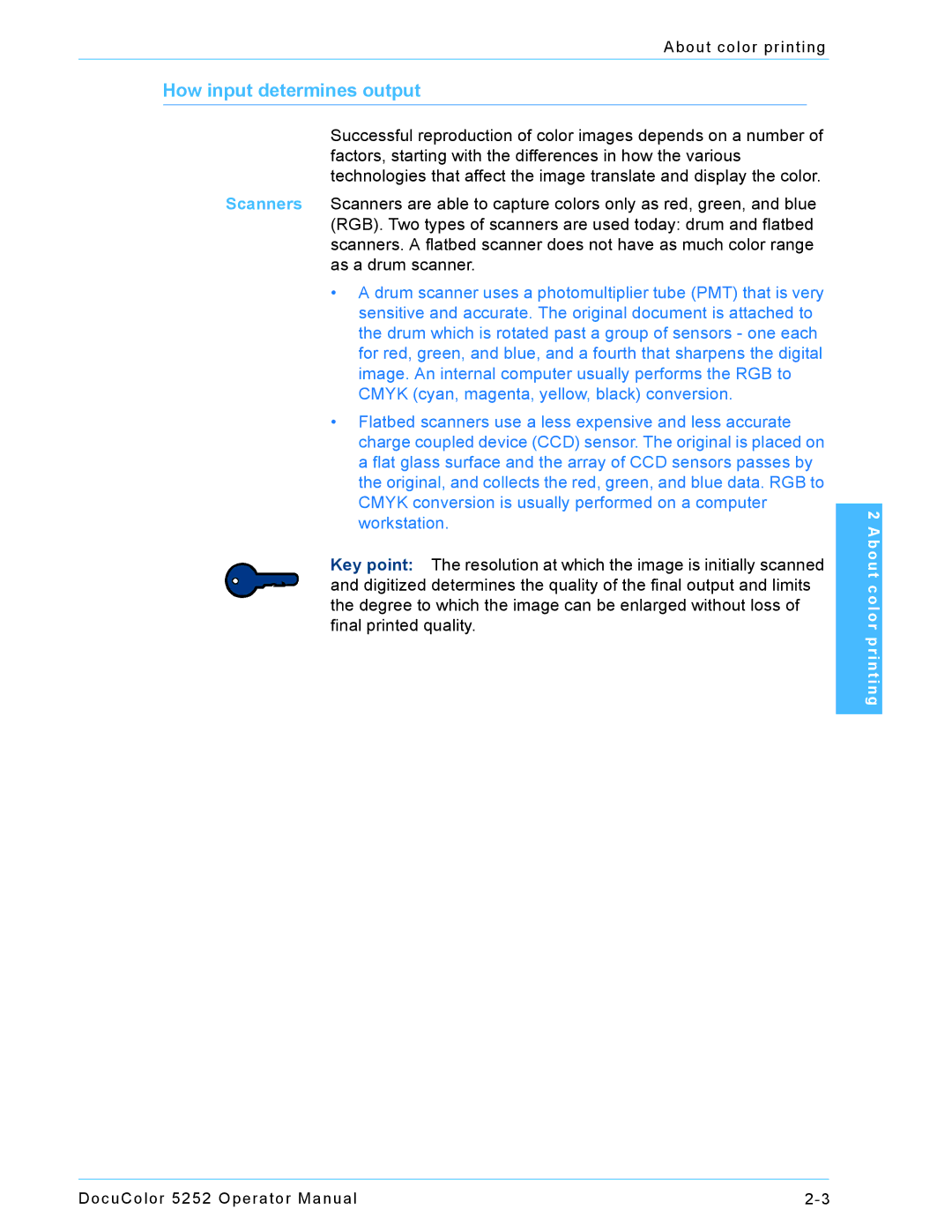 Xerox 5252 manual How input determines output 