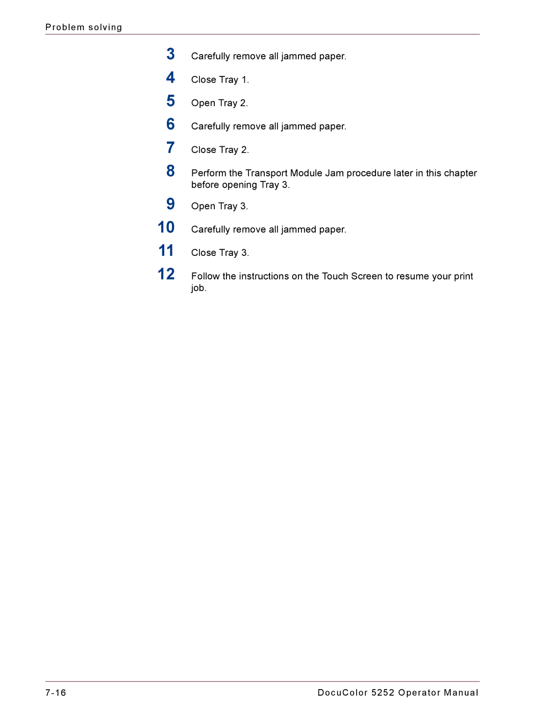 Xerox 5252 manual Problem solving 