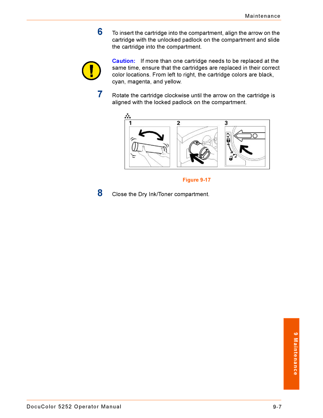 Xerox 5252 manual Maintenance 