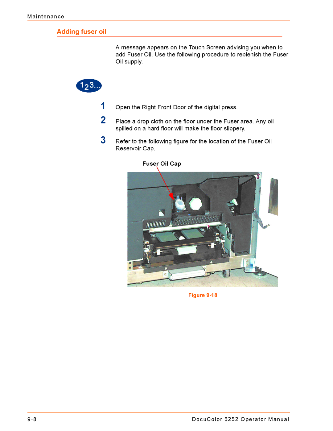 Xerox 5252 manual Adding fuser oil 