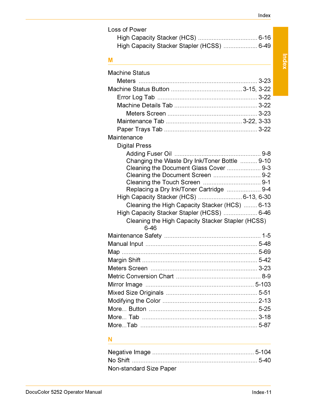 Xerox 5252 manual Machine Status 