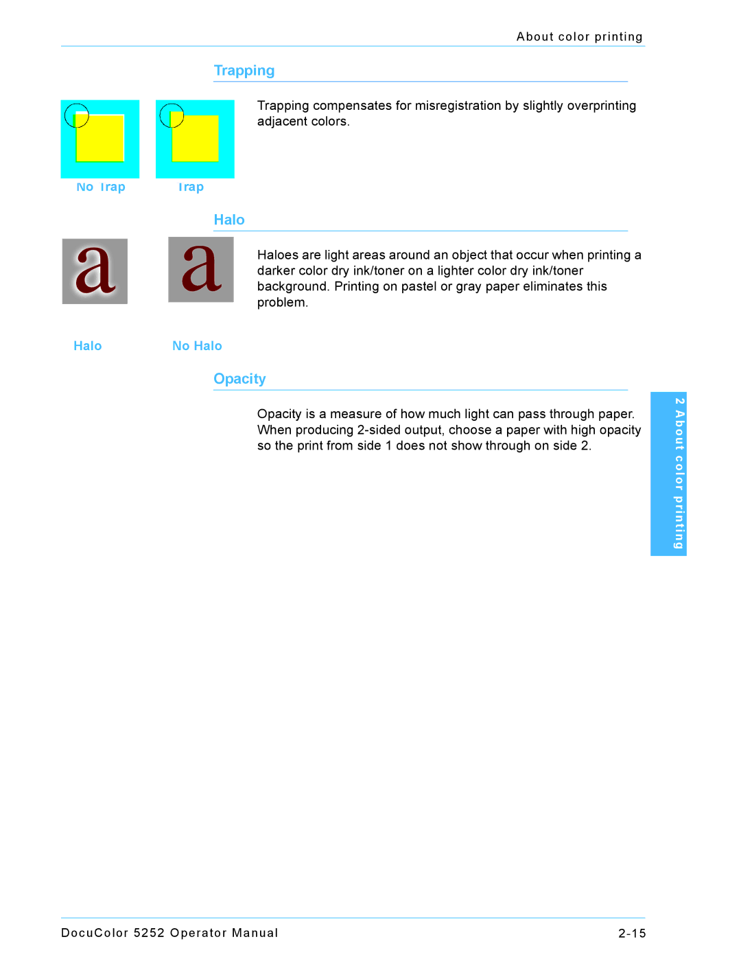 Xerox 5252 manual Trapping 