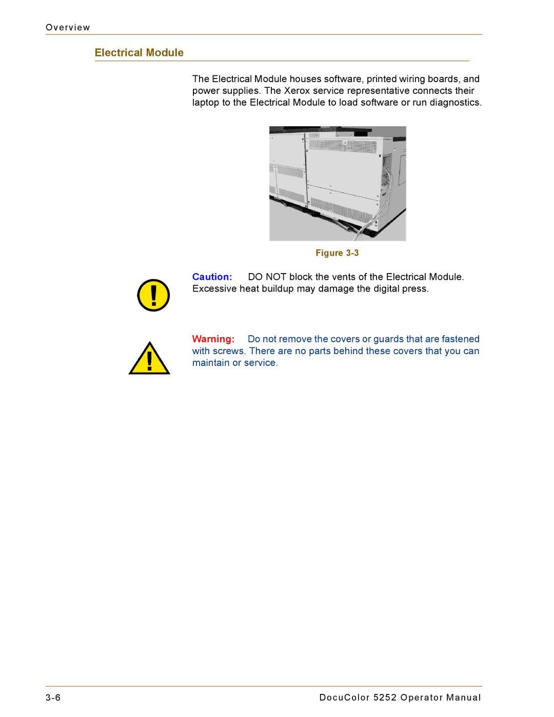 Xerox 5252 manual Electrical Module 