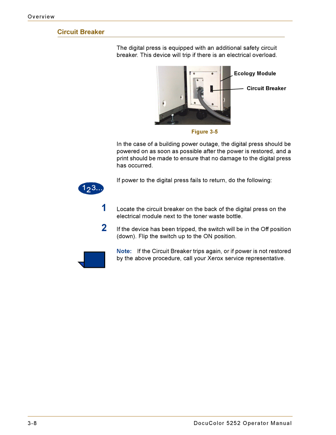 Xerox 5252 manual Circuit Breaker 