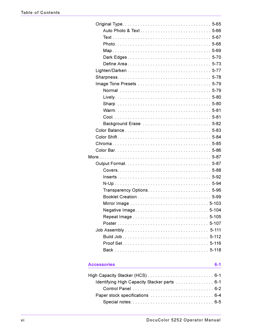 Xerox 5252 manual Accessories 