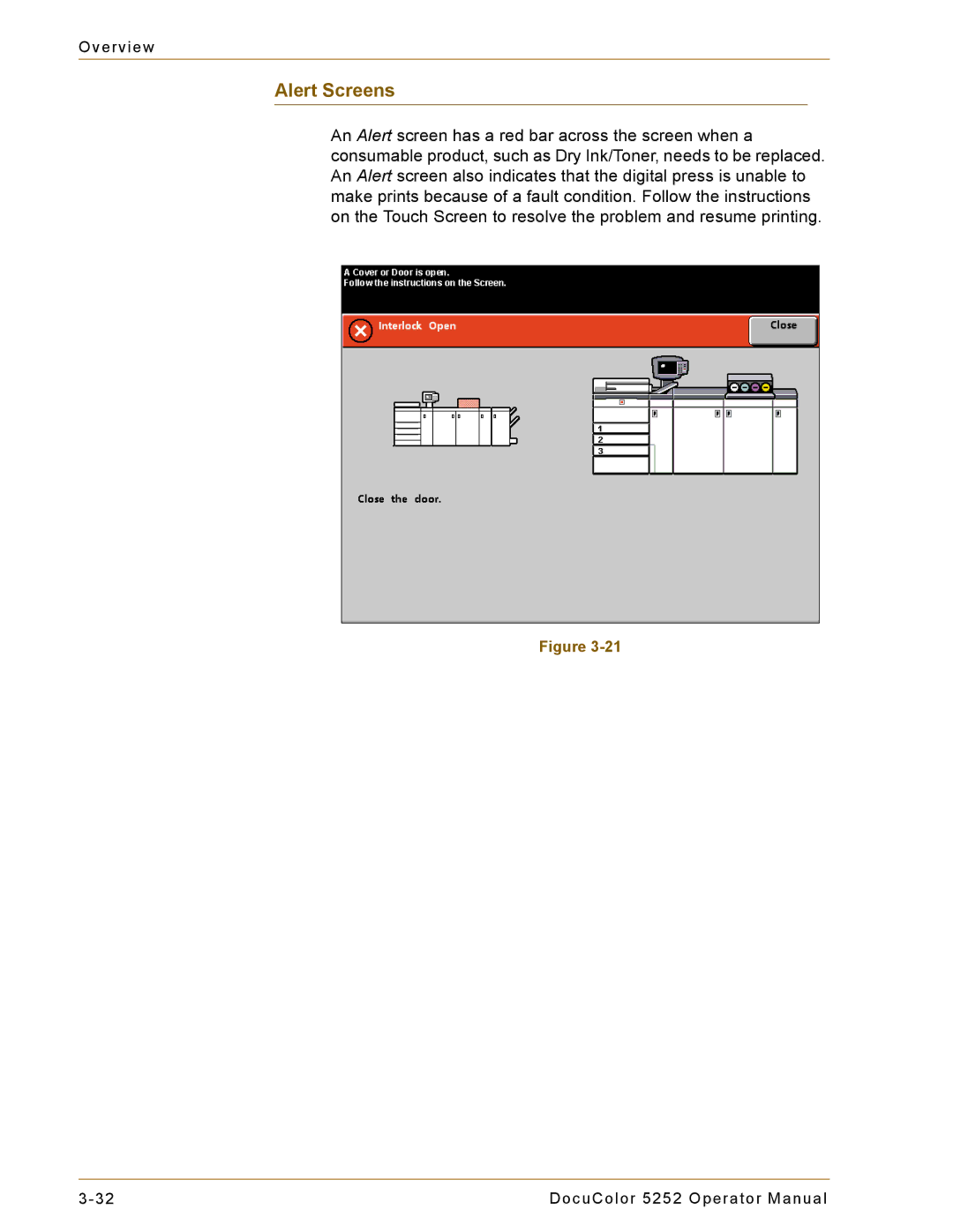 Xerox 5252 manual Alert Screens 