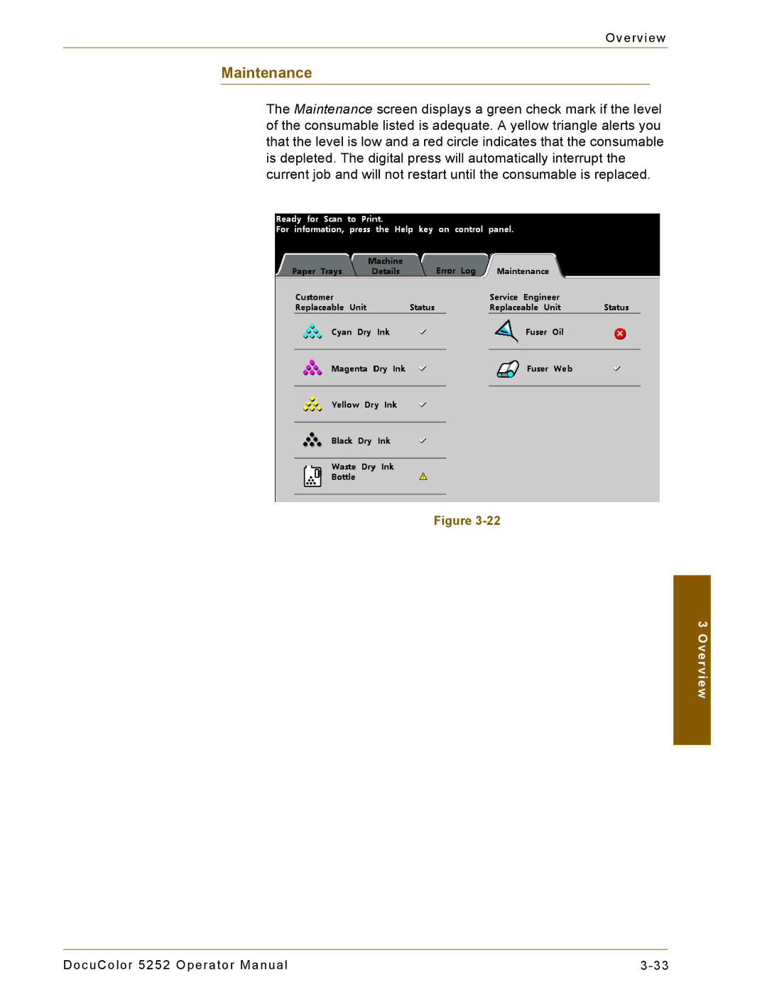 Xerox 5252 manual Maintenance 