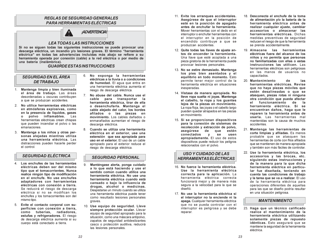 Xerox 5335 manual GUA0RDE Estas Instrucciones, Seguridad EN EL Área DE Trabajo, Seguridad Eléctrica, Seguridad Personal 