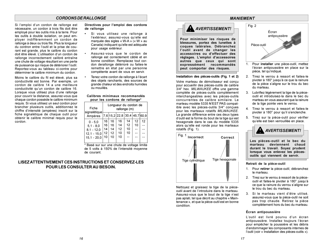 Xerox 5335 manual Cordons DE Rallonge Maniement 