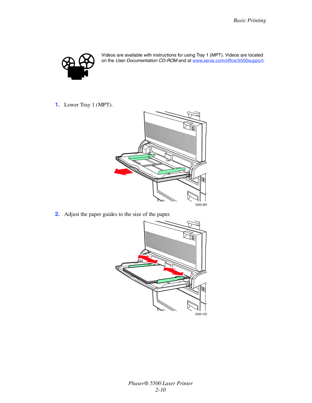 Xerox 5500 manual Basic Printing 