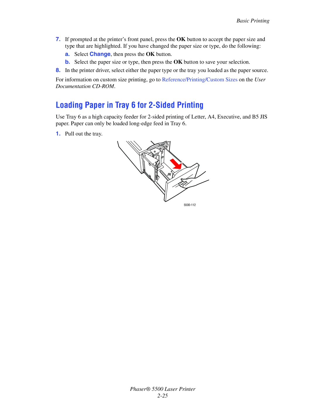 Xerox 5500 manual Loading Paper in Tray 6 for 2-Sided Printing 