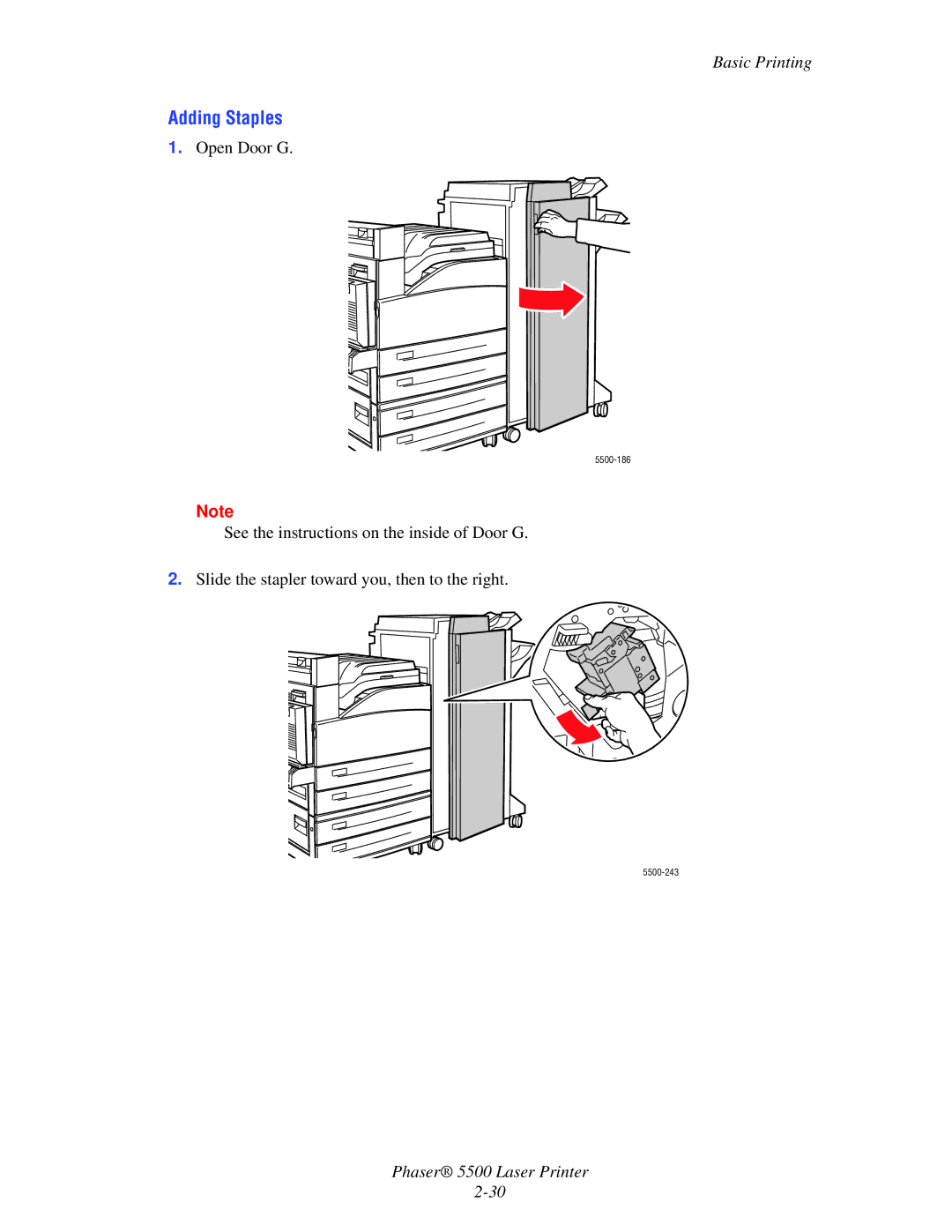 Xerox 5500 manual Adding Staples 