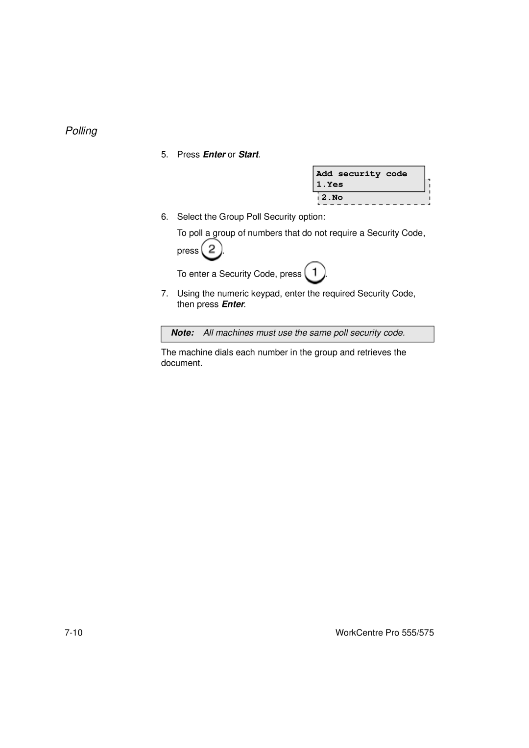 Xerox 555, 575 manual Press Enter or Start 