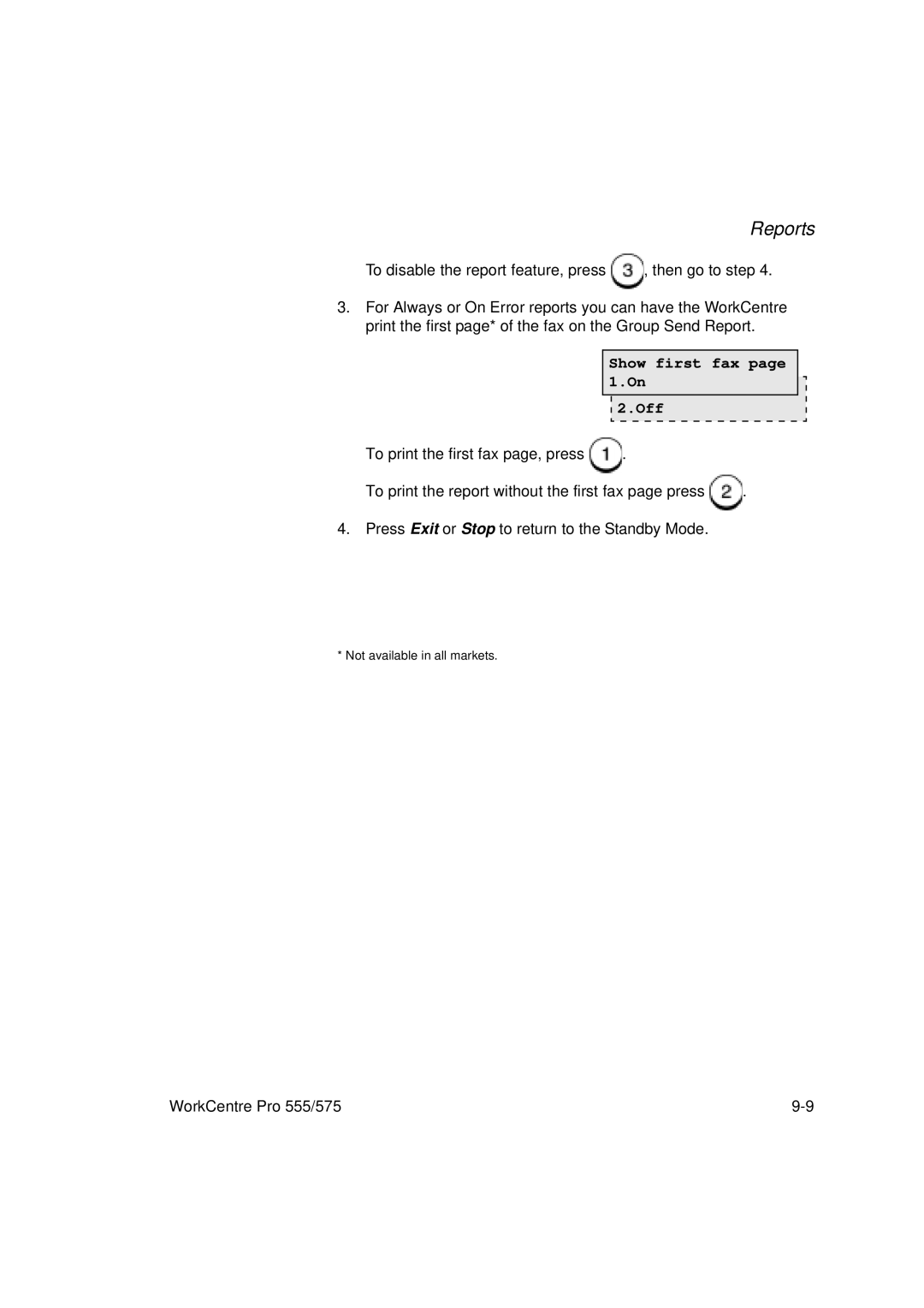 Xerox 575, 555 manual Reports 