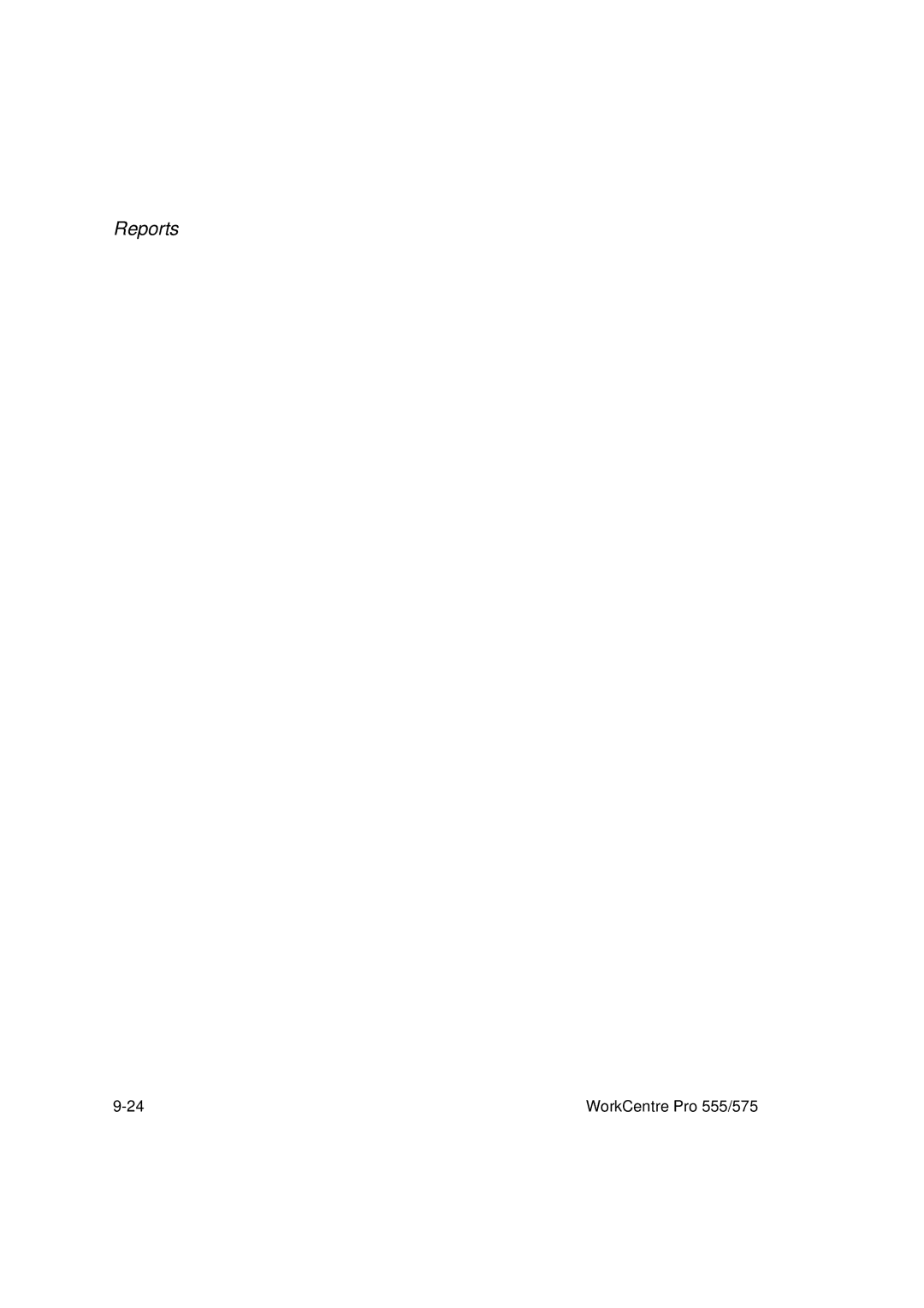 Xerox 555, 575 manual Reports 