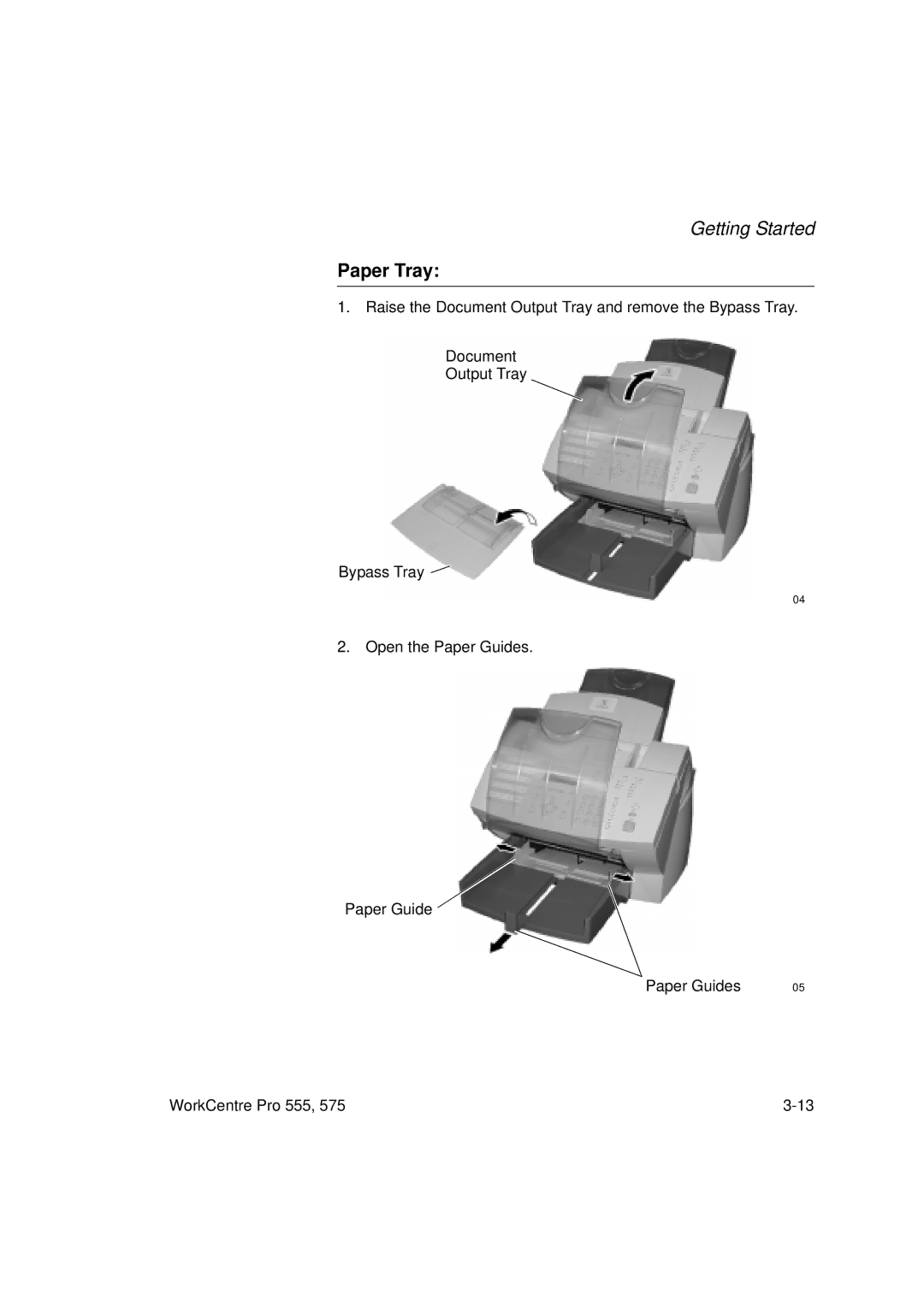 Xerox 555 manual Paper Tray 