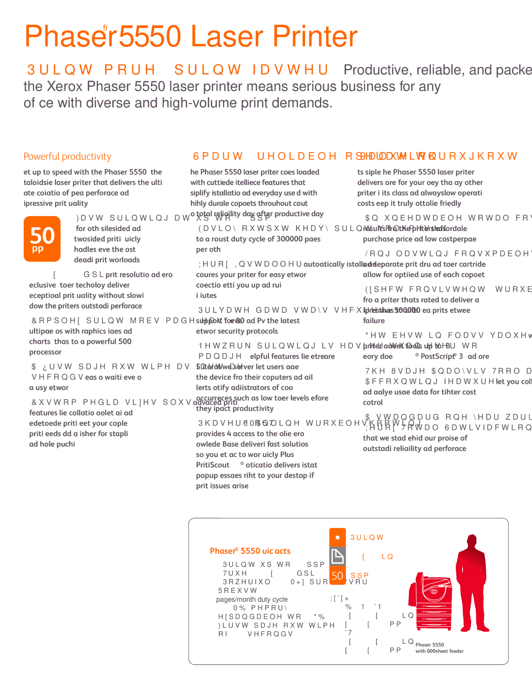 Xerox manual Phaser 5550 Quick Facts, Print 11 x 17 in ppm 