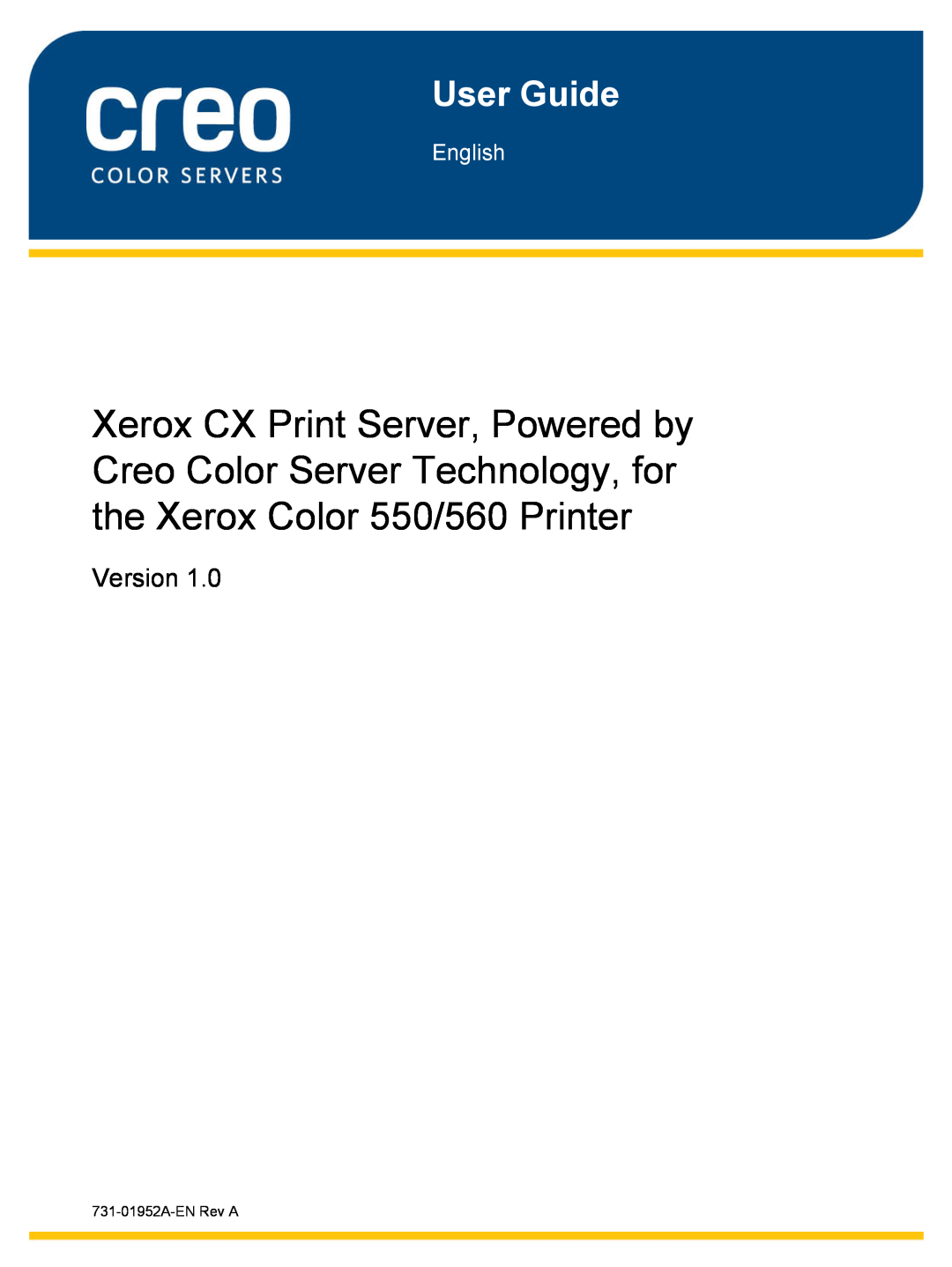 Xerox 550, 560 manual User Guide, Version, English 