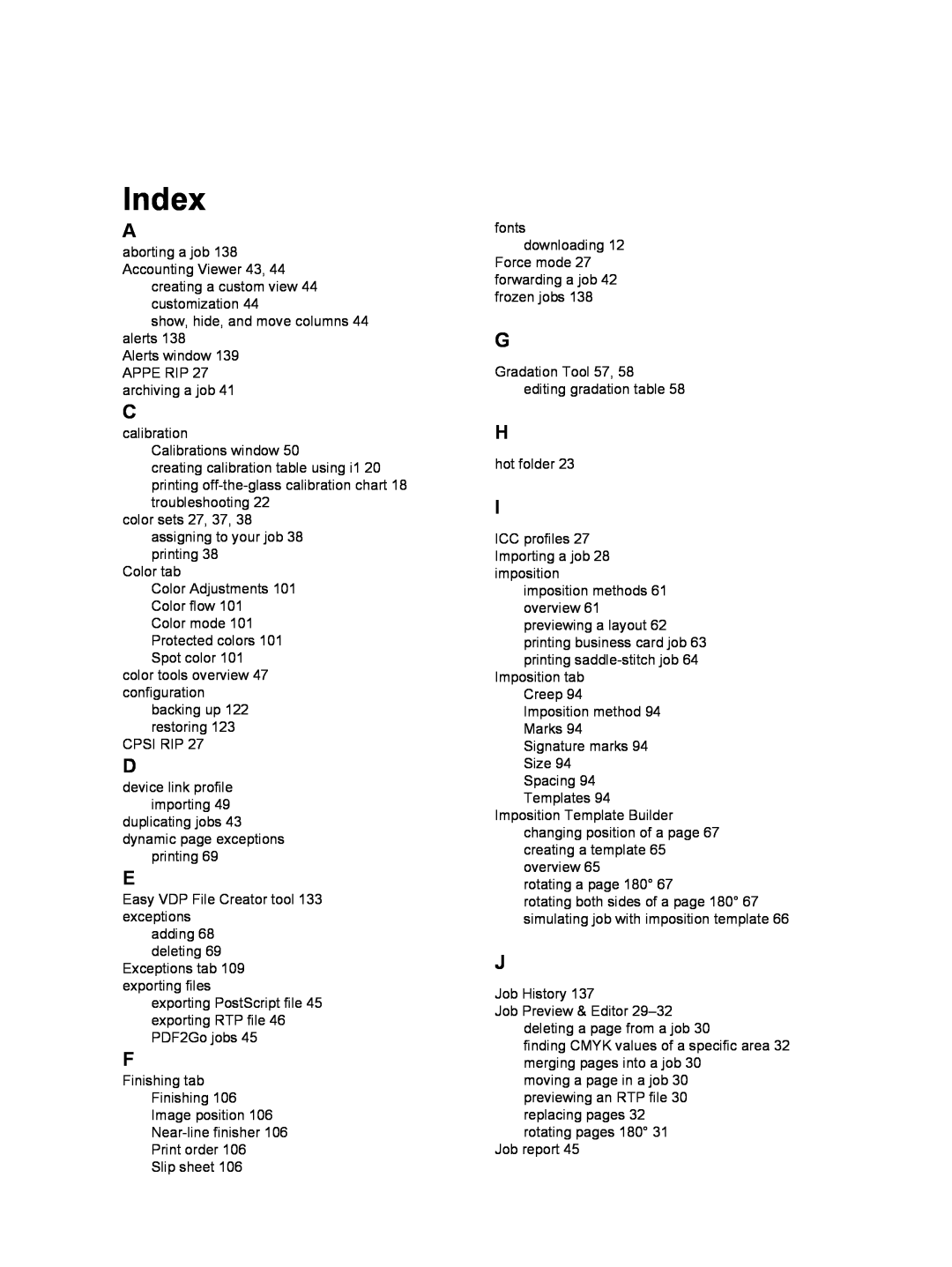 Xerox 550, 560 manual Index 