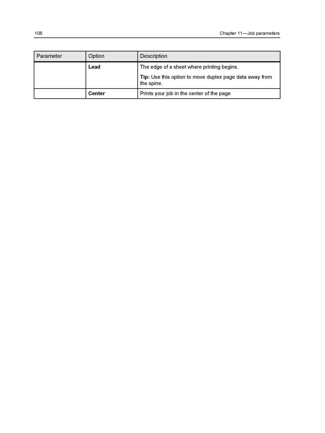 Xerox 560, 550 manual Lead, Center 