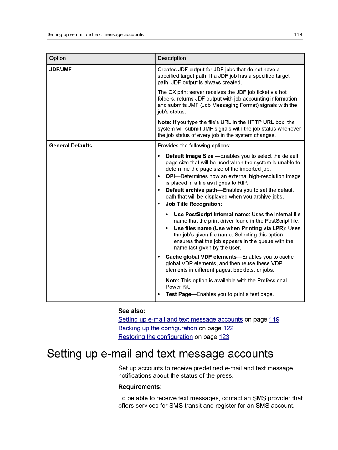 Xerox 550, 560 manual Setting up e-mail and text message accounts 