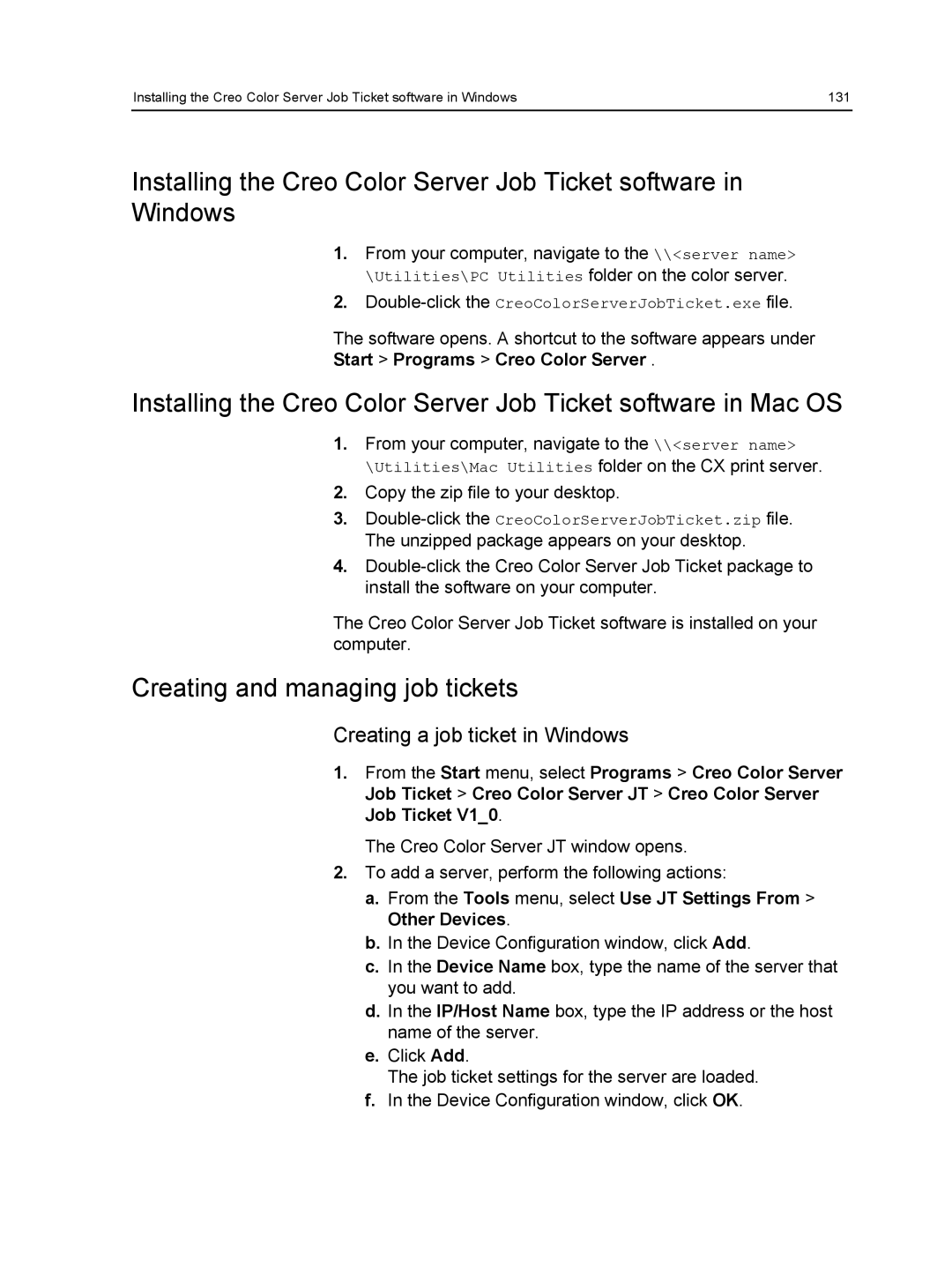 Xerox 550, 560 manual Creating and managing job tickets, Creating a job ticket in Windows, Start Programs Creo Color Server 