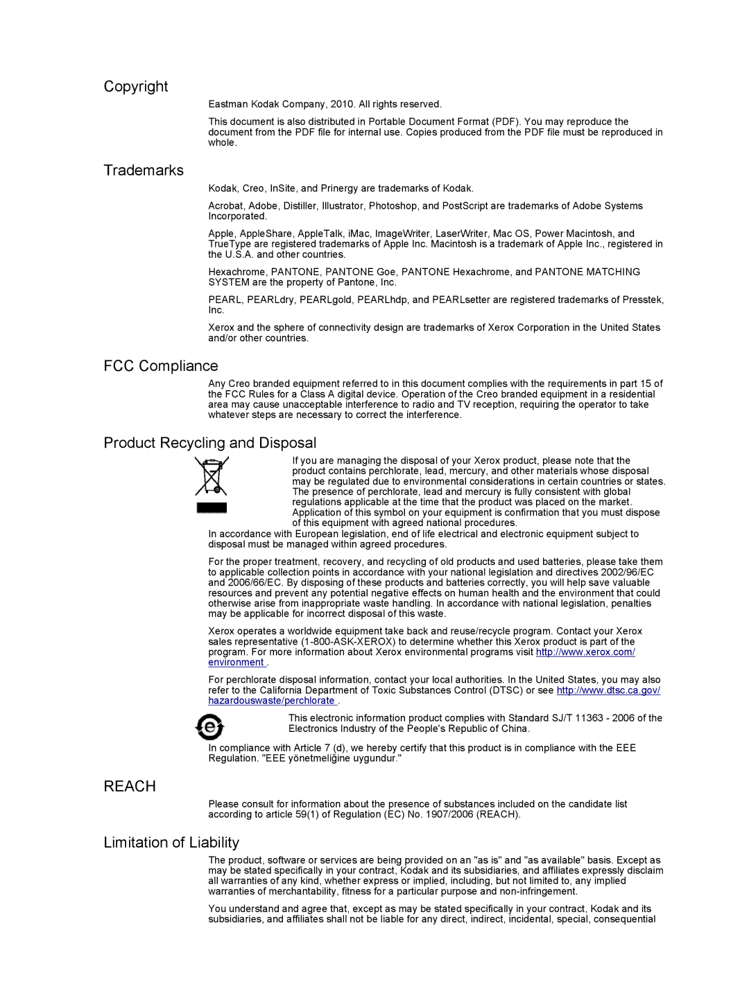 Xerox 550, 560 manual Reach 