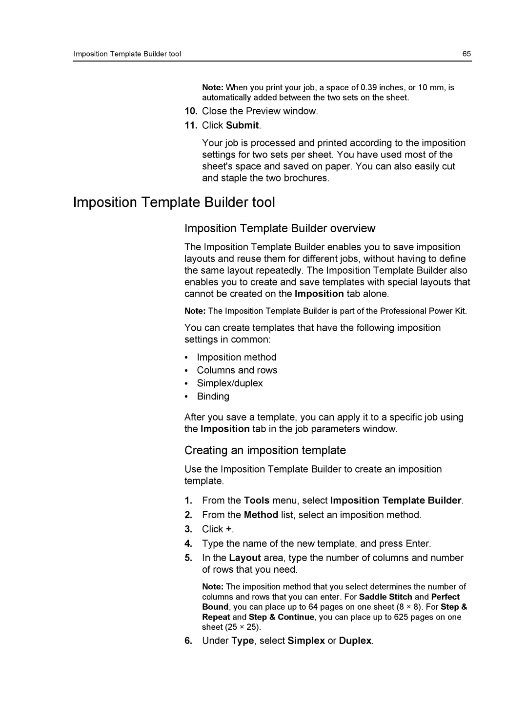 Xerox 550, 560 Imposition Template Builder tool, Imposition Template Builder overview, Creating an imposition template 