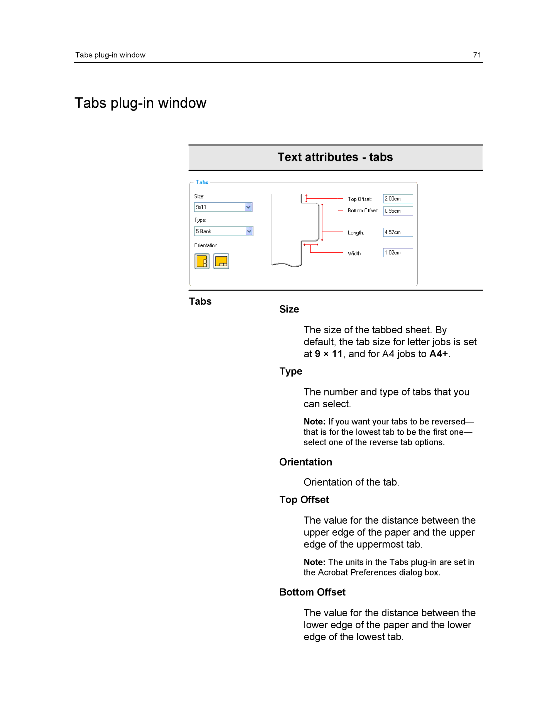 Xerox 550, 560 manual Tabs plug-in window 