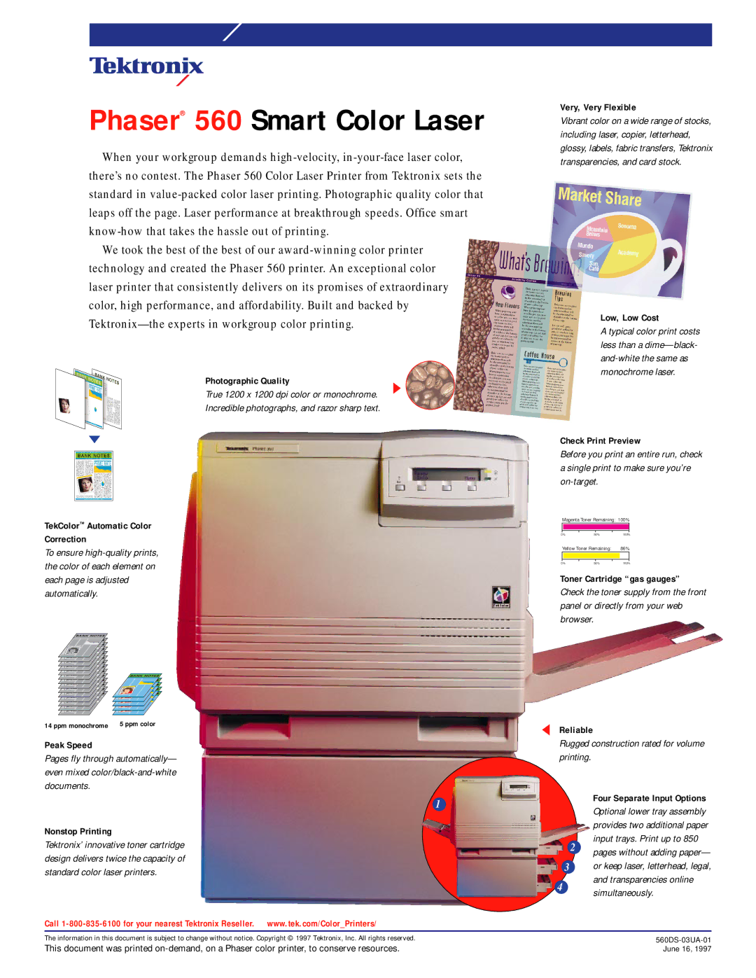 Xerox 560 manual Photographic Quality, Very, Very Flexible, Low, Low Cost, Check Print Preview, Peak Speed, Reliable 