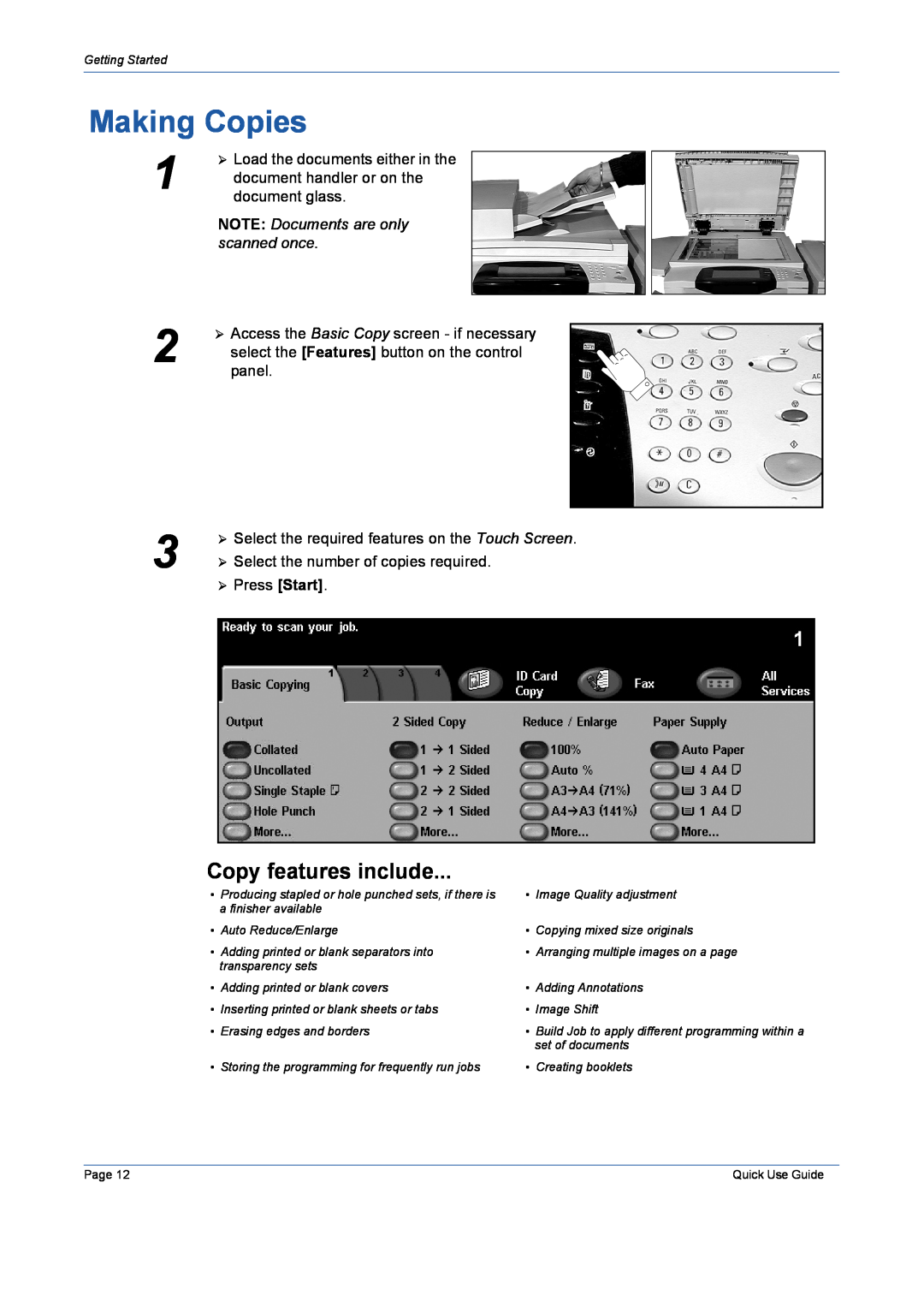 Xerox 5632 manual Making Copies, Copy features include 