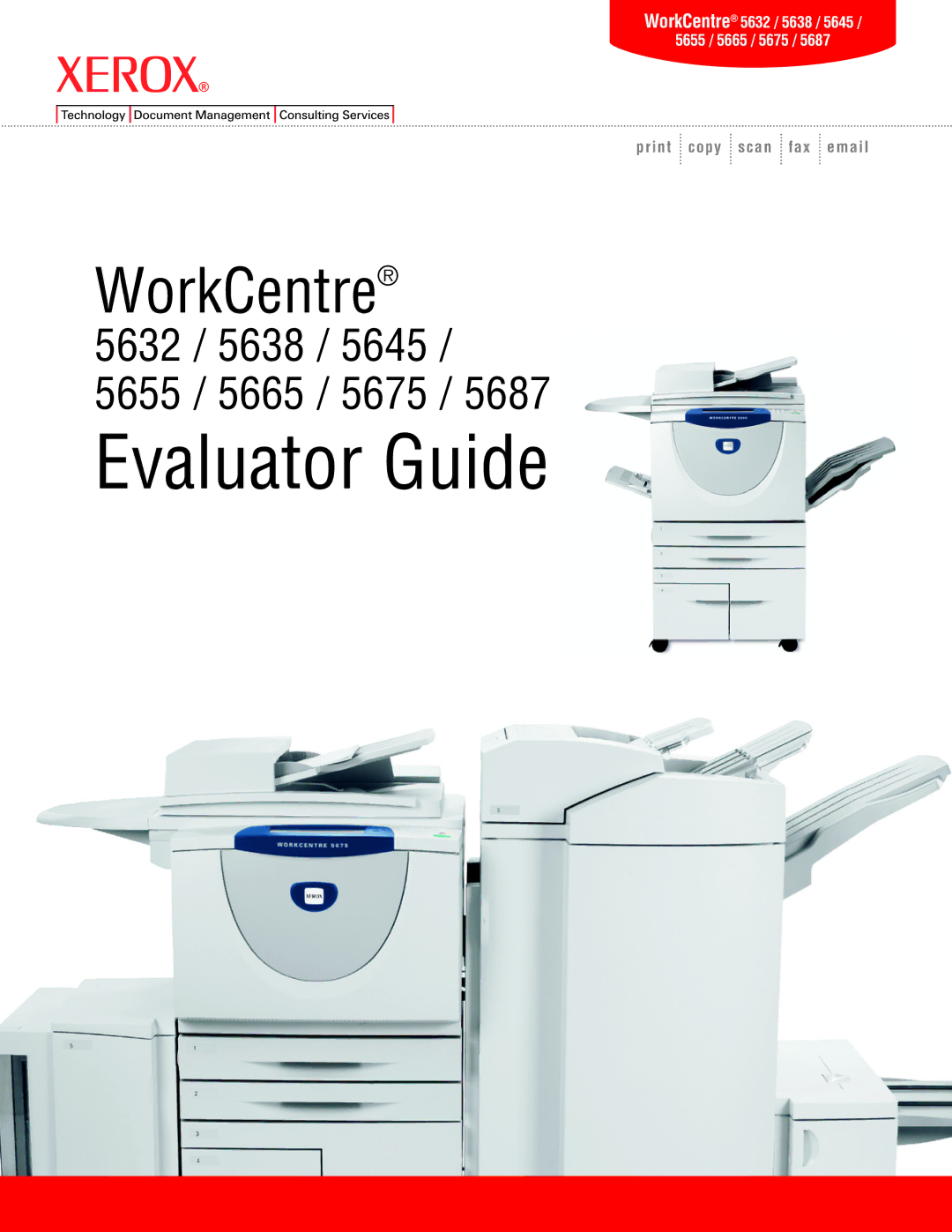 Xerox 5675, 5645, 5655, 5632, 5687, 5665, 5638 manual Evaluator Guide 