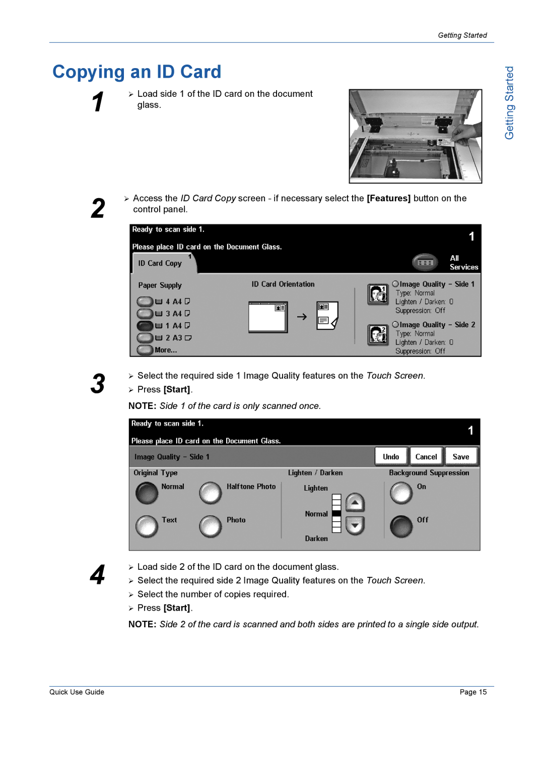 Xerox 5675, 5645, 5655, 5687, 5665, 5638 manual Copying an ID Card 