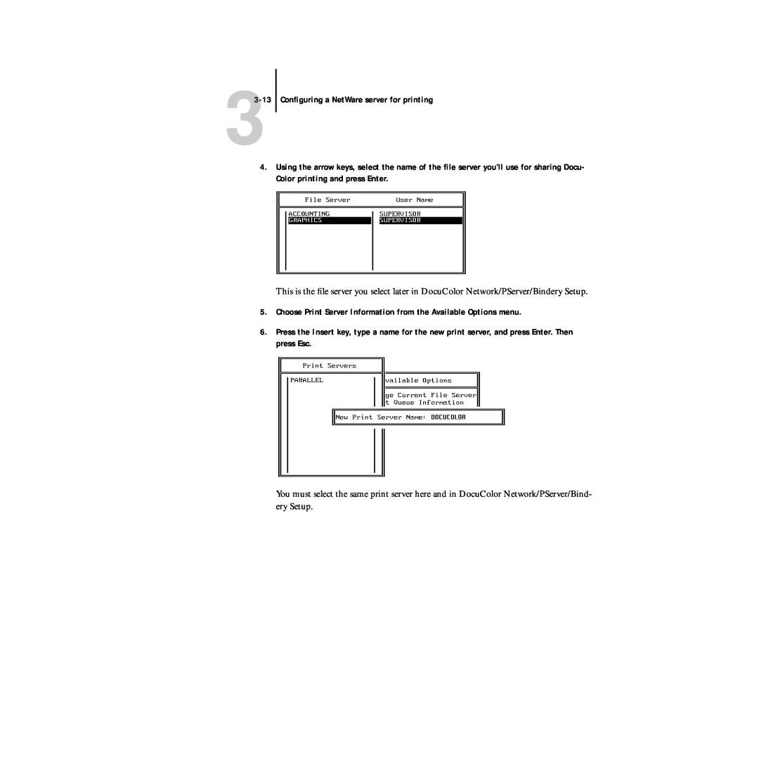 Xerox 5750 manual 33-13Conﬁguring a NetWare server for printing 