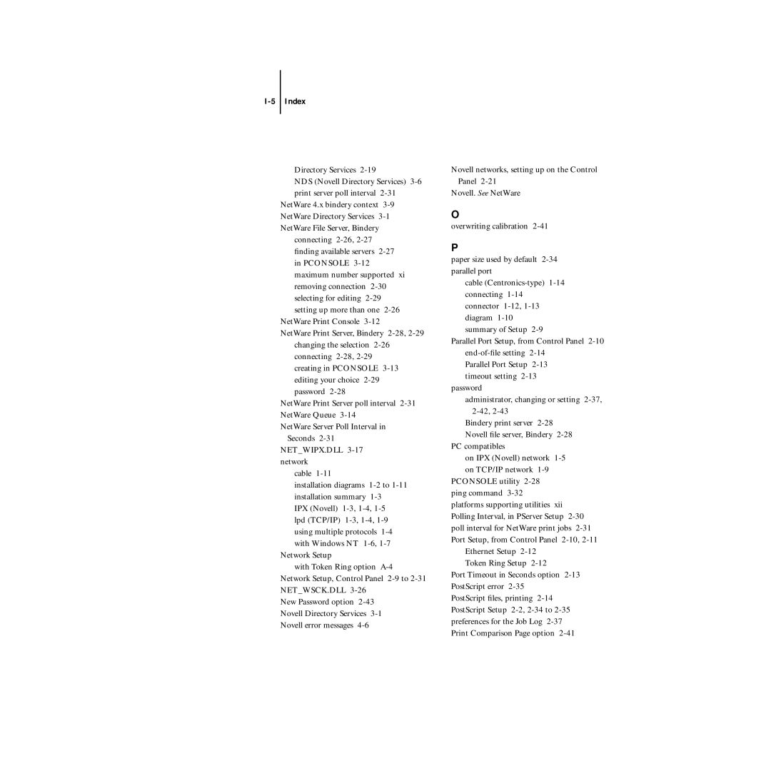 Xerox 5750 manual Index 