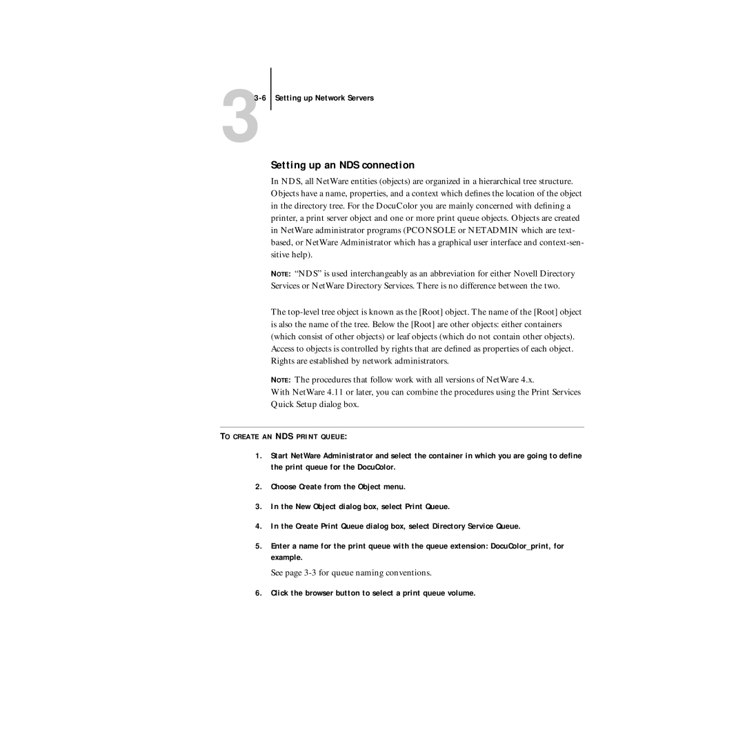 Xerox 5750 manual Setting up an NDS connection, Click the browser button to select a print queue volume 