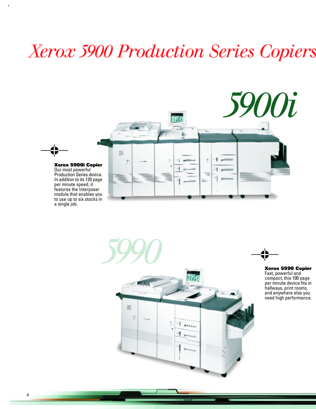 Xerox manual Xerox 5900 Production Series Copiers, Xerox 5900i Copier, Xerox 5990 Copier 